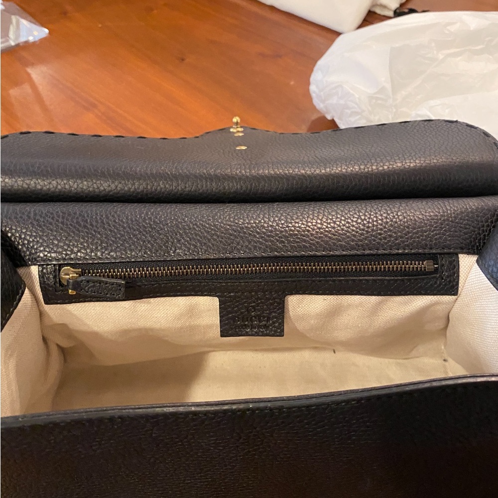 Gucci Black Satchel with Gold Accent - Picture 4 of 5